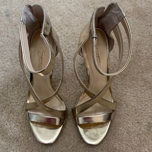 Vince Camuto Gold Strappy Stilettos Size 8